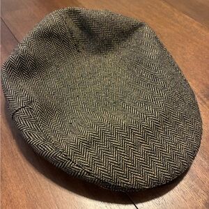 Brixton Brown Herringbone Cap with Red Lining